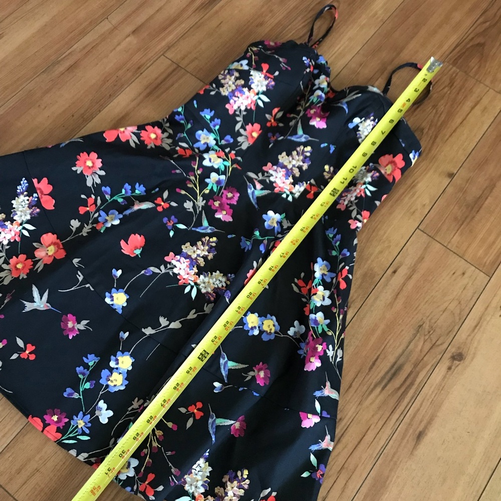 Express Floral Black Fit + Flare Dress - Picture 8 of 8